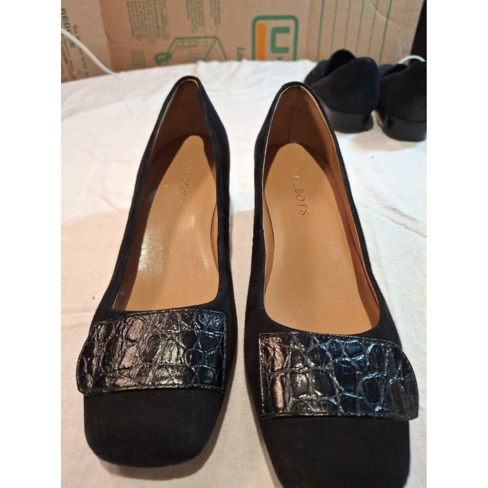 Talbots Adorable Suede Low Heel Pumps, Black Women's 6.5, Exc Cond